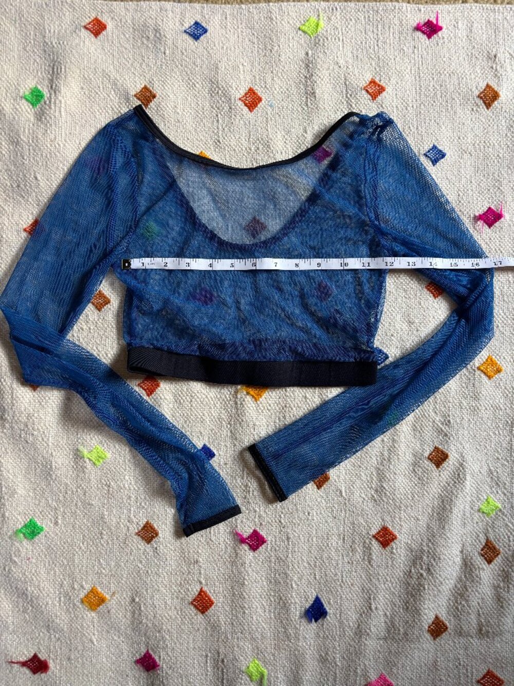 NWOT Milakrasna Mesh Crop Top - Blue, Size S